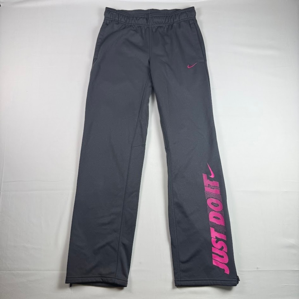 Nike Therma-FIT Sweatpants Women Small Black Pink Athletic Pants Straight Leg